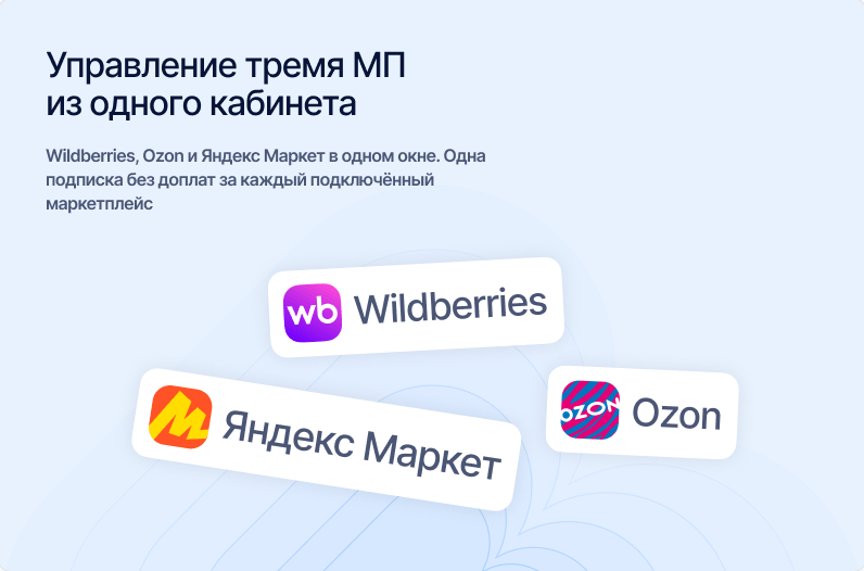 Управление тремя маркетплейсами из одного кабинета